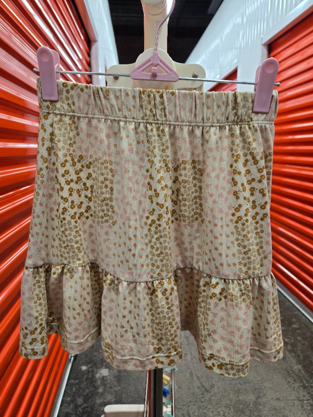 Blumind Flower Skirt - Stretch - 12 years old - Brown/tan and pink